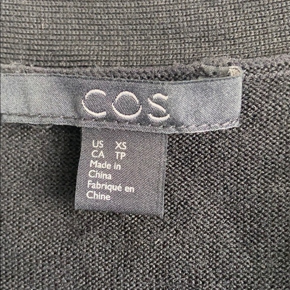 Cos wool button up black long sleeve cardigan - Picture 3 of 7